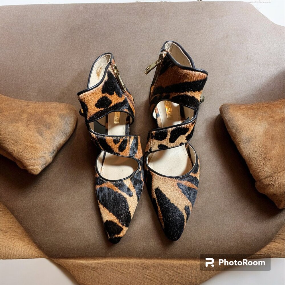Louise et Cie size 6 black brown cow hair shoe